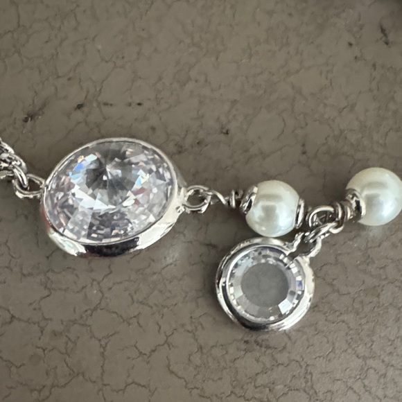 Henri Bendel Multi-Strand Glass Pearl and Crystal Silver Necklace - Picture 13 of 14